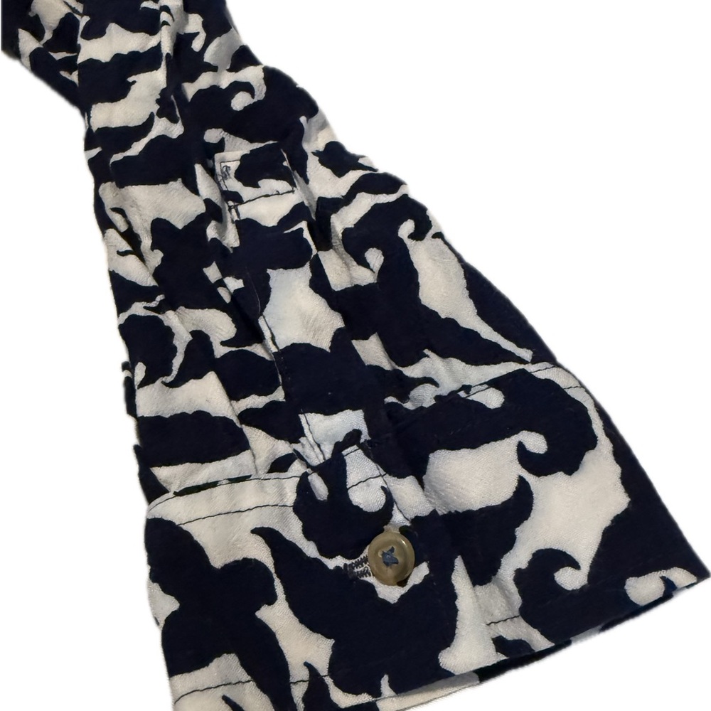 Maeve Navy Blue and White Bird Patterned Blouse Sz Small - Picture 4 of 8